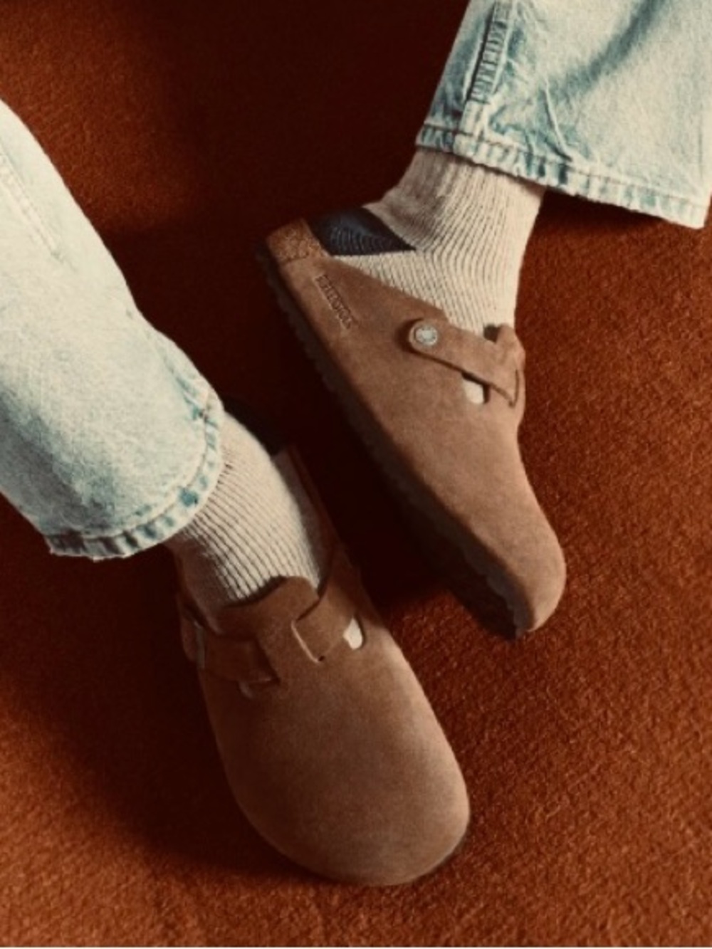 Birkenstock Boston Suede Soft Footbed Clogs NEW